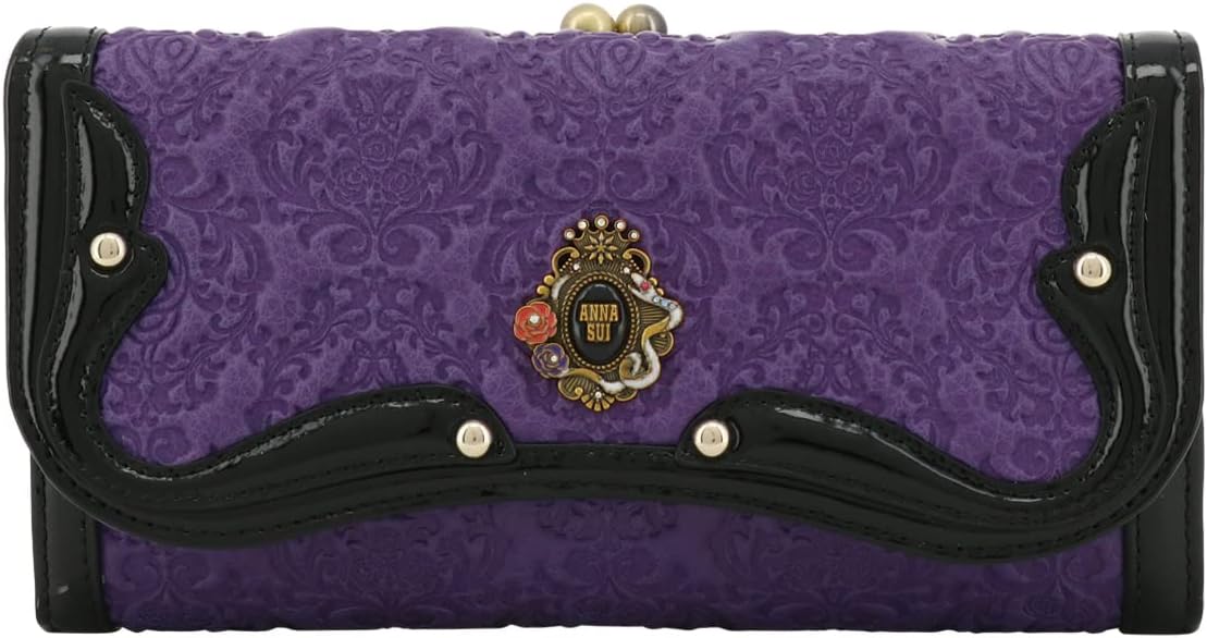 ANNA SUI セルパン がま口 長財布 ゴシック パープル ANNA SUI セルパン 二つ折り口金財布 パープル -人気ブランドの